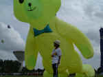 Alia with the huge teddy bear kite behind her