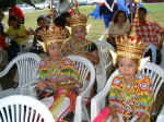 Closeup views of beautiful young traditional thai youths.